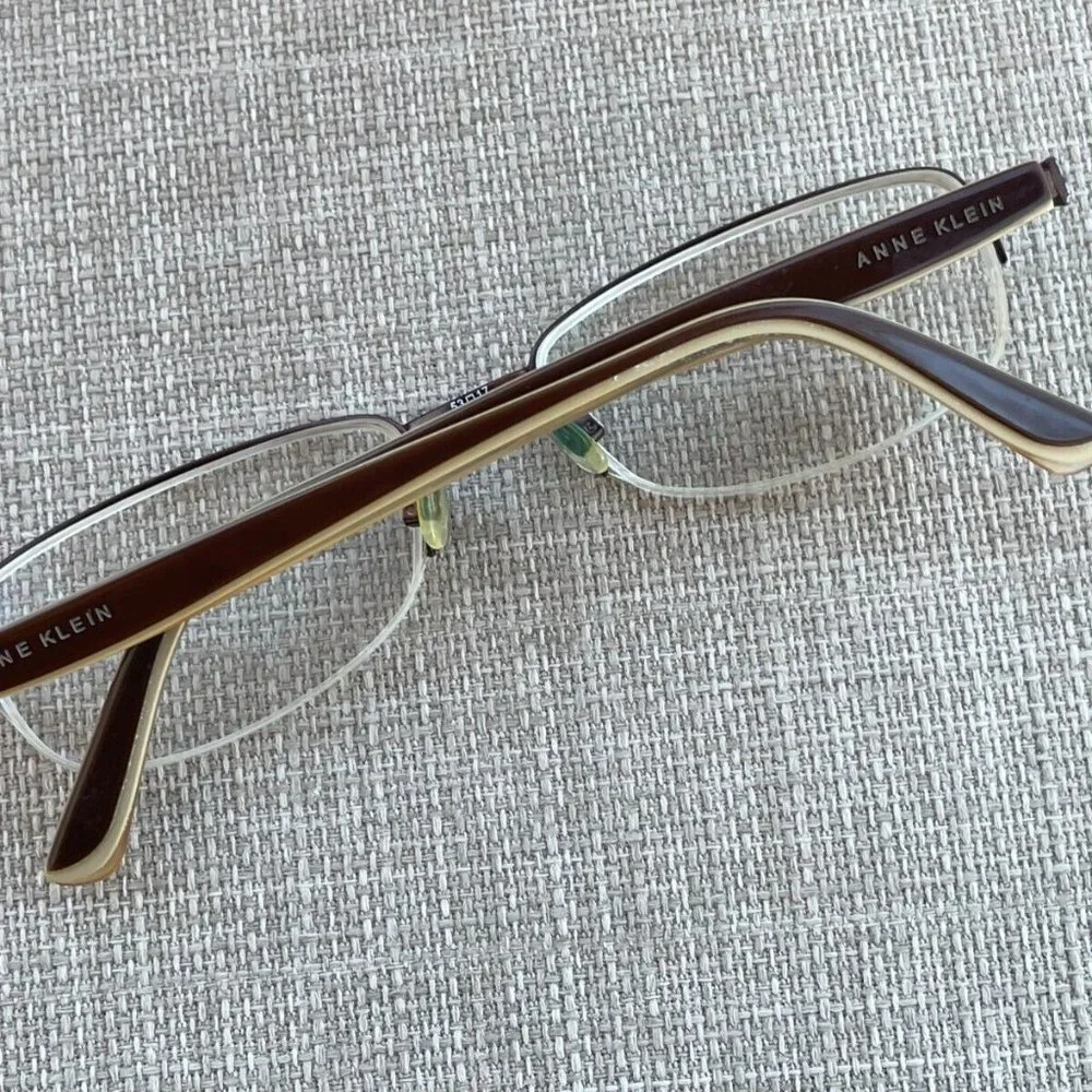 Anne Klein Women Eyeglasses Frame Brown Glasses Half Rim Frame 53[]16 135